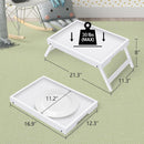 Artmeer Bed Tray Table with Folding Legs,Bamboo Breakfast in Bed for TV Table, Laptop Computer Tray,Eating,Snack Tray(Bamboo)