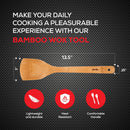 Espátula de bambu para fritar e utensílio de cozinha, 33 cm