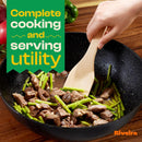 Riveira Colheres de cozinha de bambu com 6 peças – Conjunto de utensílios de cozinha de madeira com colheres de madeira para cozinhar e espátulas, conjuntos de utensílios de madeira – Conjunto de