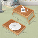 Artmeer Bed Tray Table with Folding Legs,Bamboo Breakfast in Bed for TV Table, Laptop Computer Tray,Eating,Snack Tray(Bamboo)