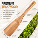 Conjunto de utensílios de cozinha de madeira teca natural de 9 peças com descanso de colher - Suporte de colheres e utensílios de cozinha com aderência confortável