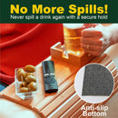 Couch Cup Holder, Bamboo Sofa Armrest Tray with Detachable Cup Holder – Foldable, Anti-Slip Couch Table for Drinks, Snacks, Remotes & Phones – Universal Fit Organizer, Easy to Clean