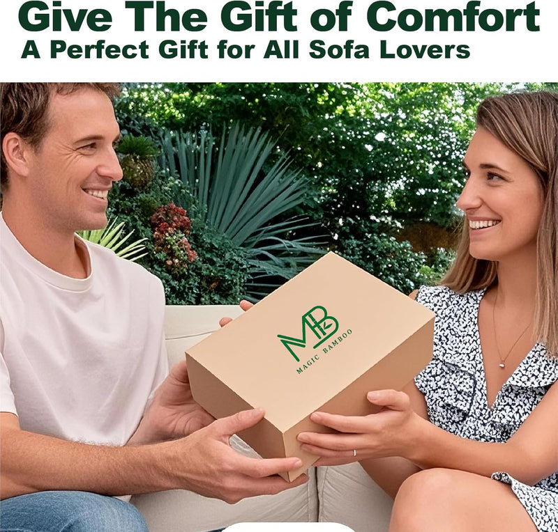 Couch Cup Holder, Bamboo Sofa Armrest Tray with Detachable Cup Holder – Foldable, Anti-Slip Couch Table for Drinks, Snacks, Remotes & Phones – Universal Fit Organizer, Easy to Clean