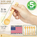 Conjunto de colheres de bambu (5 peças), pequenas colheres de chá de cozinha, colheres de madeira minúsculas perfeitas para açúcar, especiarias, temperos, café, geléia, ervas, mel e sobremesa