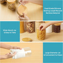 Vtopmart Frascos de vidro para armazenamento de alimentos, pacote com 7 recipientes de cozinha com tampas herméticas de madeira de bambu para massas, biscoitos, nozes, grãos de café, cereais, conjunto