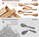 7 colheres de madeira pequenas, colheres de mel de 14 cm para chá, colher de chá de mel de madeira para café, pequenas colheres de madeira, colher de mesa de bambu para mexer, conjunto de