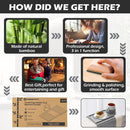 BAMBOOTRAY Bandeja de suporte de copo de sofá, mesa de braço de sofá 3 em 1, grande 48 x 33 cm, mesa lateral de bambu com clipe de sofá com suporte de copo de 360° para sofá, organizador