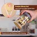 BAMBOO LAND- Glass Jars with Bamboo Lids and Spoons Set, 19 Oz, Set of 6, Glass Containers with Bamboo Lids Airtight for Loose Tea, Brown Sugar, Candy, Nuts