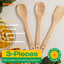 Riveira Colheres de cozinha de bambu com 6 peças – Conjunto de utensílios de cozinha de madeira com colheres de madeira para cozinhar e espátulas, conjuntos de utensílios de madeira – Conjunto de