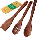 Riveira Colheres de cozinha de bambu com 6 peças – Conjunto de utensílios de cozinha de madeira com colheres de madeira para cozinhar e espátulas, conjuntos de utensílios de madeira – Conjunto de