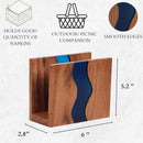 Porta-guardanapos de madeira de acácia e resina epóxi transparente para mesa