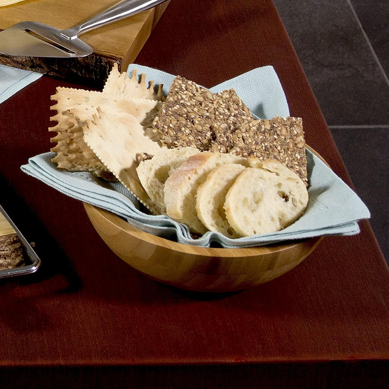 Lipper International Tigela de salada de madeira de bambu, pequena, 18 cm de diâmetro x 5,7 cm de altura, tigela única