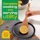 Riveira Colheres de cozinha de bambu com 6 peças – Conjunto de utensílios de cozinha de madeira com colheres de madeira para cozinhar e espátulas, conjuntos de utensílios de madeira – Conjunto de