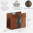 Porta-guardanapos de madeira de acácia e resina epóxi transparente para mesa