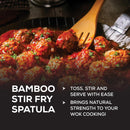 Espátula de bambu para fritar e utensílio de cozinha, 33 cm