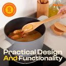 Riveira Colheres de cozinha de bambu com 6 peças – Conjunto de utensílios de cozinha de madeira com colheres de madeira para cozinhar e espátulas, conjuntos de utensílios de madeira – Conjunto de