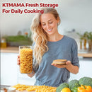 Frascos de armazenamento de vidro com tampa de bambu, recipientes de cozinha herméticos para assar, recipiente de alimentos para especiarias, biscoitos, chá, café e lanches (4 pacotes de 0,6 qt)