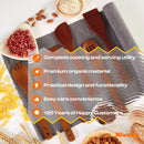 Riveira Colheres de cozinha de bambu com 6 peças – Conjunto de utensílios de cozinha de madeira com colheres de madeira para cozinhar e espátulas, conjuntos de utensílios de madeira – Conjunto de