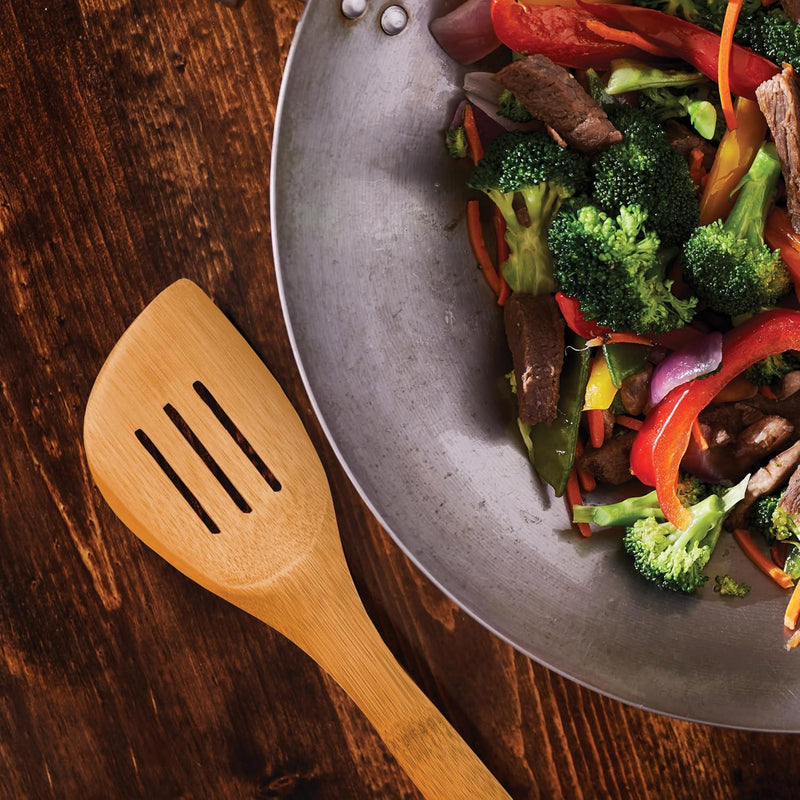 Espátula de bambu para fritar e utensílio de cozinha, 33 cm