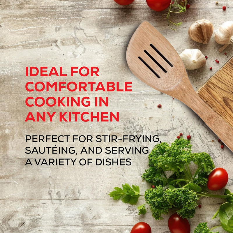 Espátula de bambu para fritar e utensílio de cozinha, 33 cm