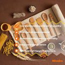 Riveira Colheres de cozinha de bambu com 6 peças – Conjunto de utensílios de cozinha de madeira com colheres de madeira para cozinhar e espátulas, conjuntos de utensílios de madeira – Conjunto de