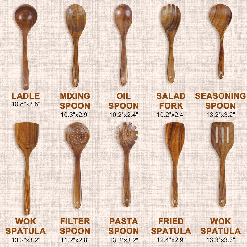 Espátula wok grande de madeira