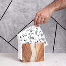 Porta-guardanapos de madeira de acácia e resina epóxi transparente para mesa