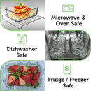 Recipientes de vidro para armazenamento de alimentos com tampas de bambu (pacote com 4, 1020 g) Recipientes de preparação de refeições ecológicos herméticos – sem plástico, sem BPA