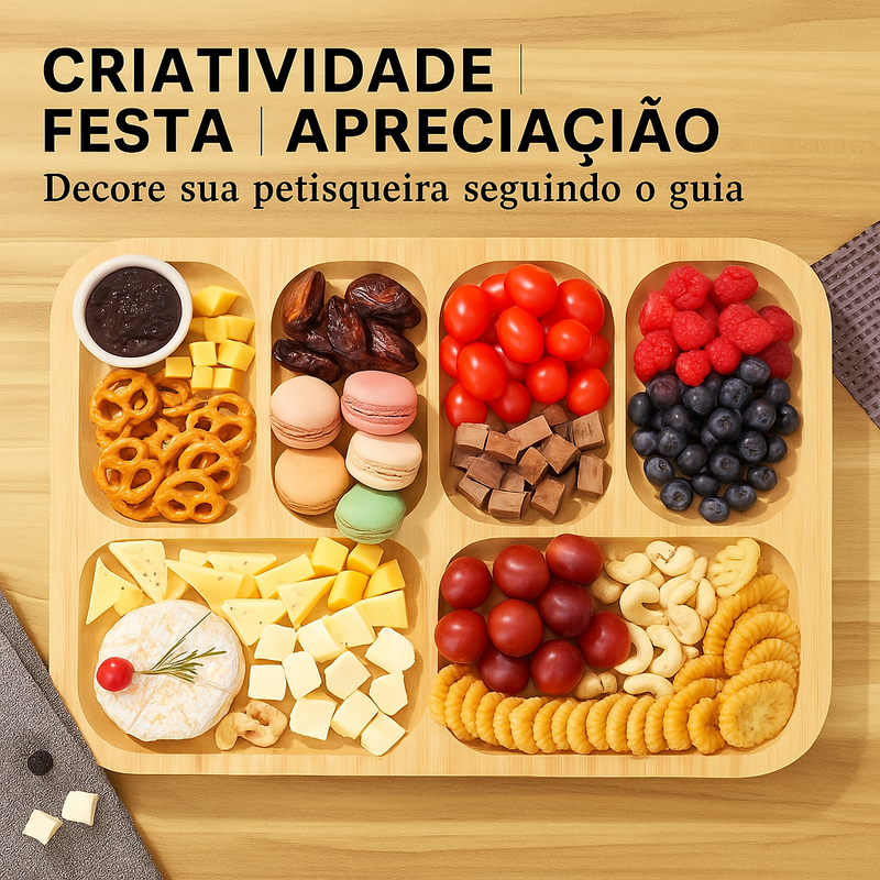 Khinya: Petisqueira com Tampa e 6 Compartimentos